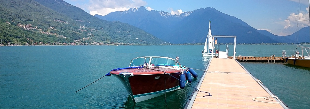 Campingplatz und Hotel mit Bootsplatze und Bojen Comer See